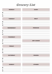 Colorful Grocery List