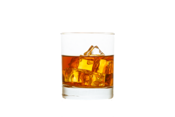 A glass of golden whiskey