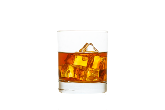 A glass of golden whiskey