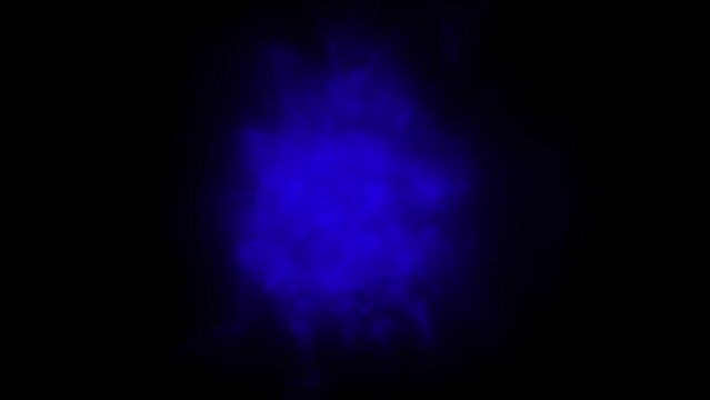 A video composite of a blue plasma fluid motion light pattern in a seamless loop.