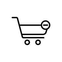 cancel shopping line icon. Contains shopping cart with cancel icon. icon illustration related to e commerce shop. Simple vector design editable. Pixel perfect at 32 x 32