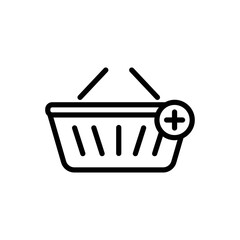 Add shopping line icon. Contains icon shopping cart with add icon. icon illustration related to e commerce shop. Simple vector design editable. Pixel perfect at 32 x 32