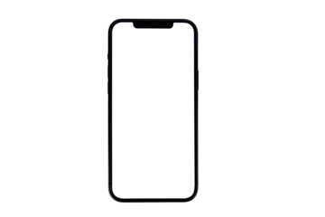 Smartphone blank screen isolate on white background.