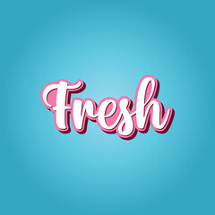 fresh 3d typography template illustration.