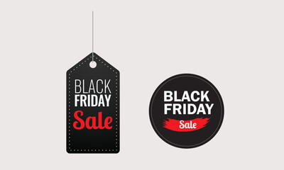 Black Friday sale hanging tag design, black Friday banner ,Black Friday sale black tag, round banner 