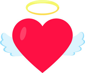 This is a red heart with angel wings