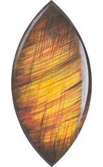 Transparent Background Tiger's Eye stone Illustration Png. Transparent Clipart Image of watercolor healing crystal ready-to-use for site, article, print. Hand painted gems