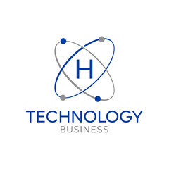 Abstract letter H logo vector design. Curve symbol icon template.