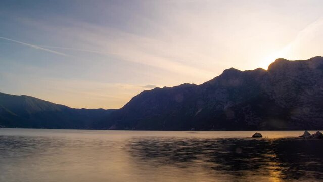 Beautiful unhurried time lapse on a serene evening on the bay
