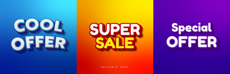 Super sale, Special offer, cool offer, Promotion sticker, Sale typography