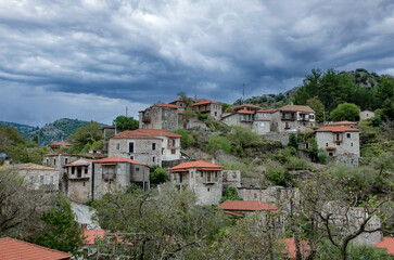 Fototapeta na wymiar View of Stemnitsa village on Menalo mountain.Peloponnese, Greece