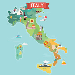 Italy tourist map.
