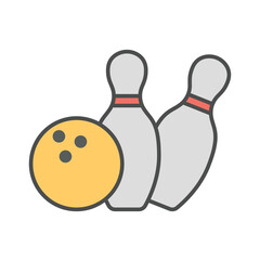 bowling sport icon design vector template