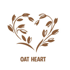 oat in heart shape, vector illustration