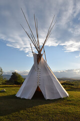 Native American dwelling recreation, Wyoming. © Holly