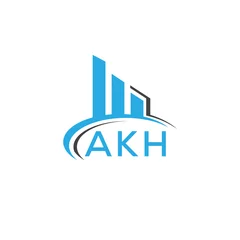 Deurstickers AKH letter logo. AKH blue image. AKH Monogram logo design for entrepreneur and business. AKH best icon.  © image