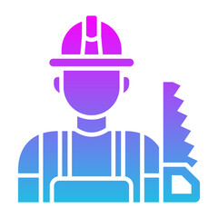 Carpenter Glyph Gradient Icon
