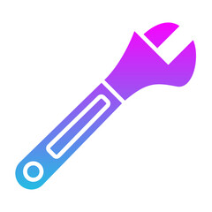 Wrench Glyph Gradient Icon