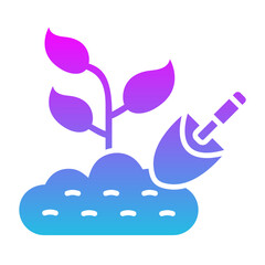 Planting Glyph Gradient Icon