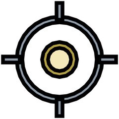 Crosshair Colored Line Icon