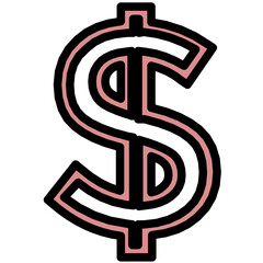 Dollar Sign Colored Line Icon