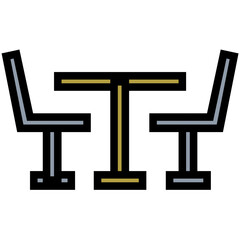 Restaurant Furniture Colored Line Icon