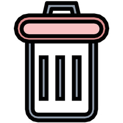 Garbage Bin Colored Line Icon