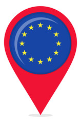 Map pin icons of European Union's national flags