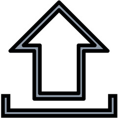 Upload Arrow Colored Line Icon