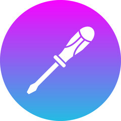 Screwdriver Gradient Circle Glyph Inverted Icon