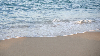 sand path to North sea at sunset
