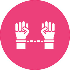 Obraz premium Slavery Multicolor Circle Glyph Inverted Icon