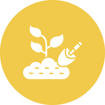Planting Multicolor Circle Glyph Inverted Icon