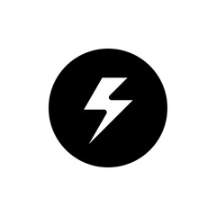 Lightning icon. Icon for electric charge. Symbol of power, energy, electricity and voltage