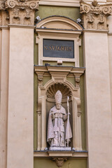 Architectural details of Catholic Cathedral of Sainte Reparate (Basilique-Cathedrale Sainte-Marie...