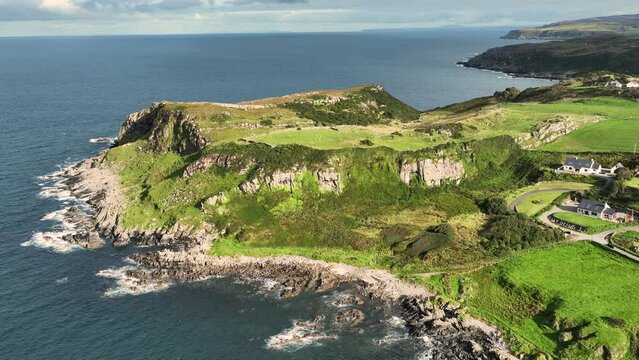 Aerial Video of Dunmore Head Culdaff Beach Strand on the Co Donegal Coast Ireland