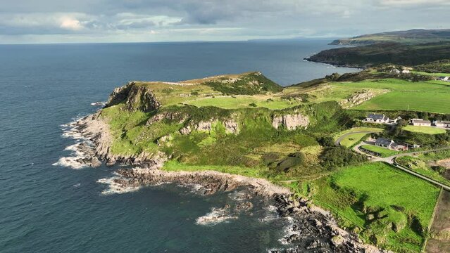 Aerial Video of Dunmore Head Culdaff Beach Strand on the Co Donegal Coast Ireland