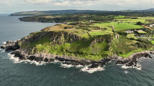 Aerial Video of Dunmore Head Culdaff Beach Strand on the Co Donegal Coast Ireland