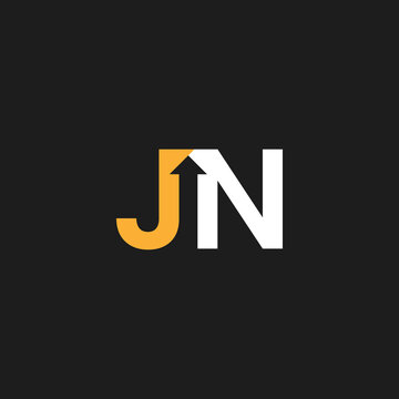 Letter JN With Negative Space Arrow Up Logo Design
