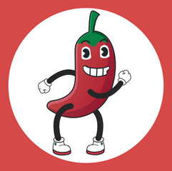 red chili pepper cartoon classic