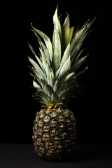 Obraz premium Pineapple on a black background. Tropical Fruit