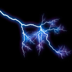 Isolated lightning bolt on dark background for compositing