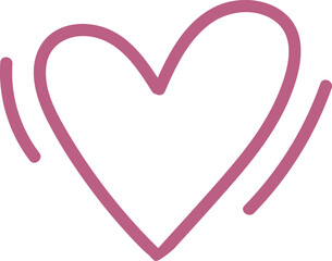 Pink heart outline illustration