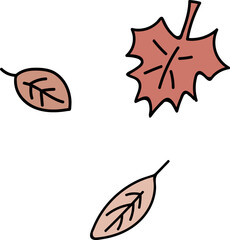 Brown leaves falling illustration
