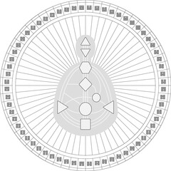 Human design mandala with bodygraph and hexagrams illustration