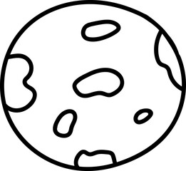Moon shape with craters doodle illustration