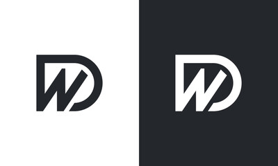 WD, DW initial letters monogram logo icon