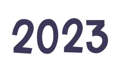 New year 2023 numbers. Christmas vector. Hand drawn xmas silhouette. Abstract cute illustration. Modern minimal stylized concept. Calligraphy doodle sign. Lettering clipart. Tag paint