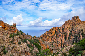 Obraz premium Calanques de Piana auf der Mittelmeerinsel Corsica