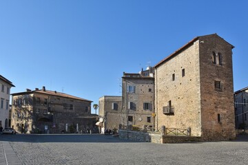 Fototapeta premium The square and the cathedral of Anagni, a medieval village in the Lazio region, Italy.